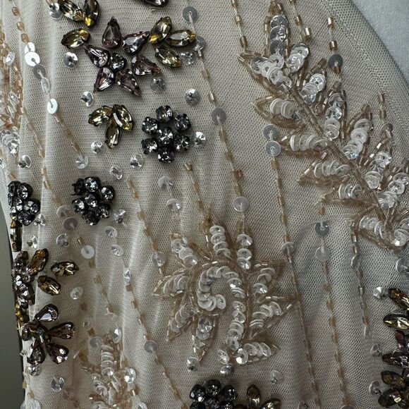 NWT MAC DUGGAL Embellished Wrap Over Cap Sleeve A-Line Gown 93575 Size 22 - Picture 8 of 12